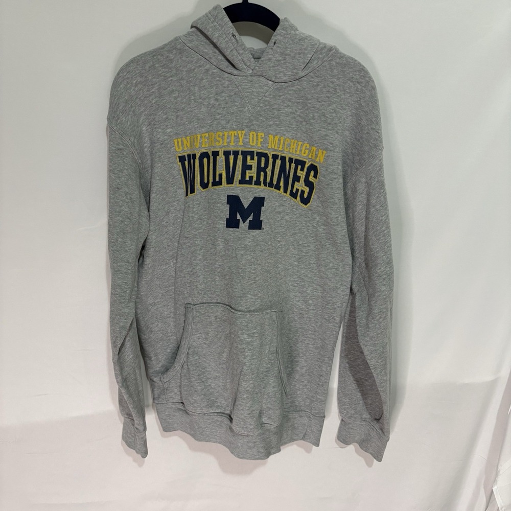 University of Michigan Wolverines Gray Proedge Hooded Sweatshirt Size M